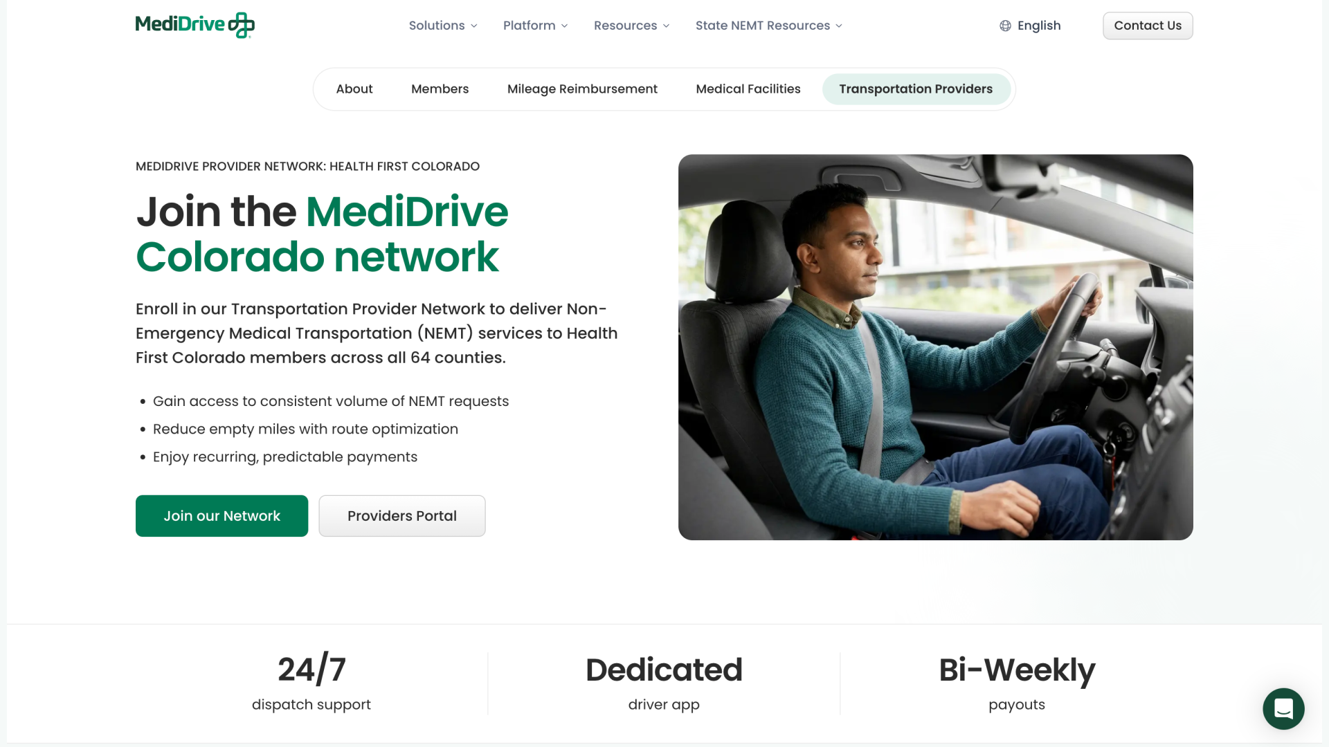Overview of the redesigned MediDrive state resource pages showing audience routing and responsive layouts.